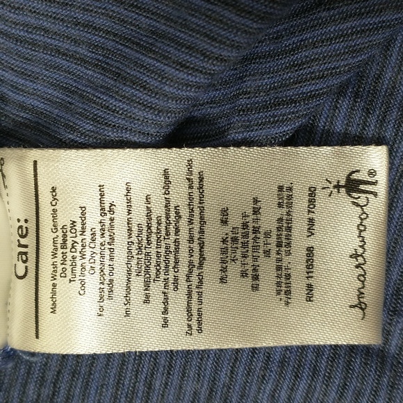 Smartwool Women's Blue Striped Short Sleeve Tee, 100% Merino Wool, Size Large - Picture 5 of 7